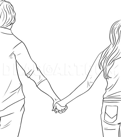 how to draw someone holding hands