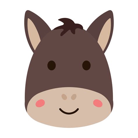 Cute Donkey Face Farm Animal Character in Animated Cartoon Vector ...