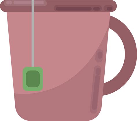 Pink tea cup, illustration, vector on white background 13779370 Vector ...