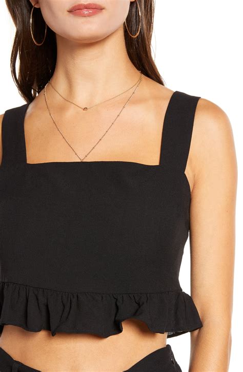 English Factory Square Neck Ruffle Crop Top | Nordstrom | Ruffle crop