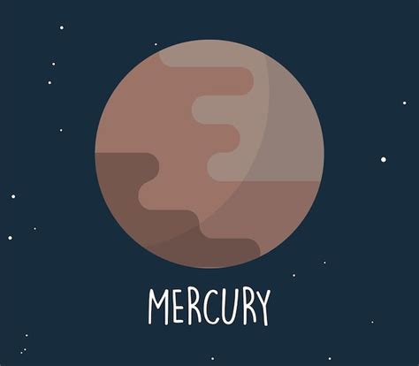 Premium Vector | Mercury planet and simple sphere on space background ...