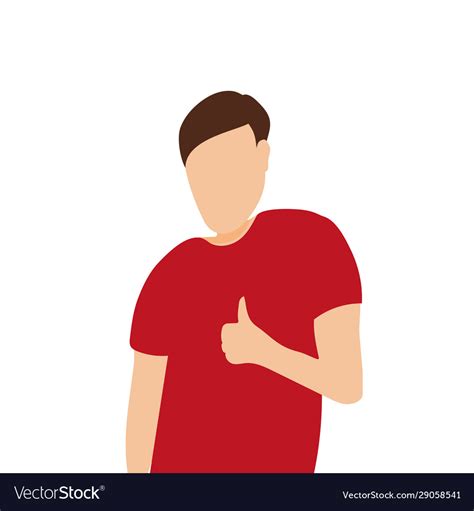 A cheerful and contented man shows like young Vector Image