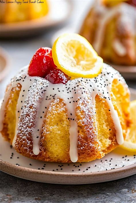 Mini Lemon Poppy Seed Bundt Cakes | RecipeCoo