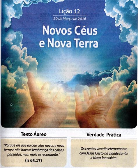 Novo Céu E Nova Terra Versículo - Educação & Vida Cristã: LIÇÃO 12: NOVOS CÉUS E NOVA TERRA