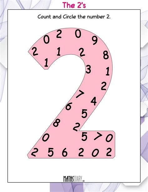 Count and Circle the Numbers - Math Worksheets - MathsDiary.com