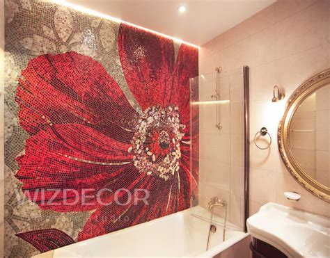 Мозаика в интерьере, фото работ студии Wizdecor