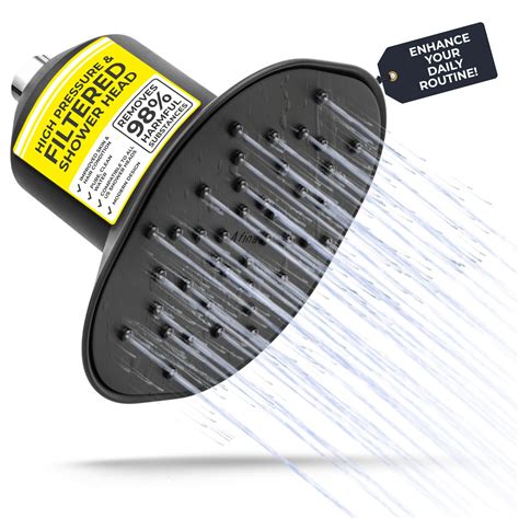 Afina High Pressure Filtered Shower Head - Advanced Filtration for Hair
