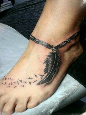 Tattoo uploaded by Elizabeth Schindler • Thin feather anklet • Tattoodo