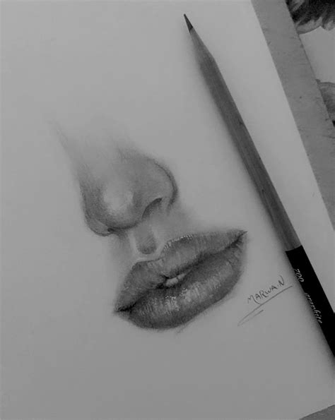 Mouth pencil drawing by Marwa Nassif | Disegno ritratti, Anatomia ...