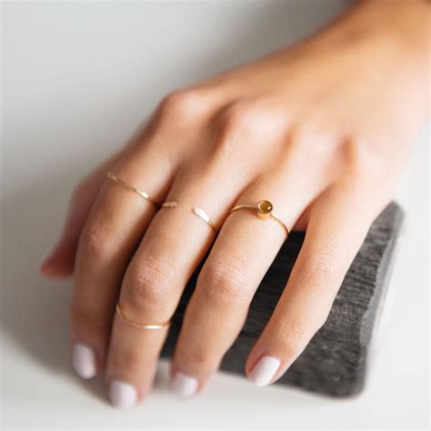 Citrine Ring/ November Birthstone Ring/ Stacking Ring/ Gemstone Ring