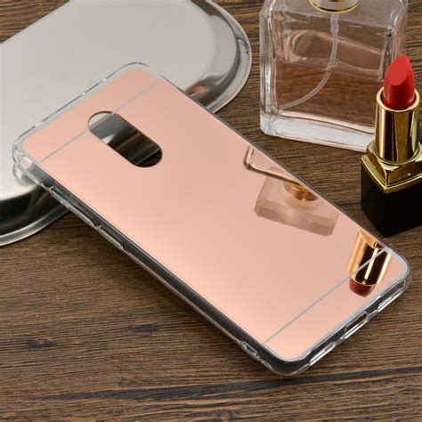 Чехол Xiaomi Redmi 5 Plus 5.99'' силикон зеркальный розовое золото ...