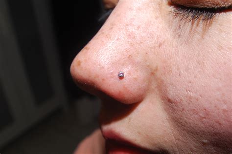 nostril stone heart body art