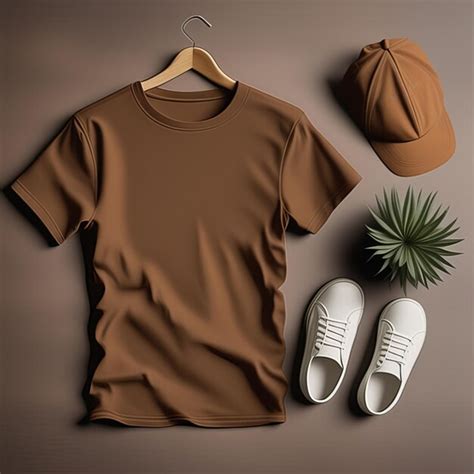 Premium Photo | Fashion mockup brown tshirt blank