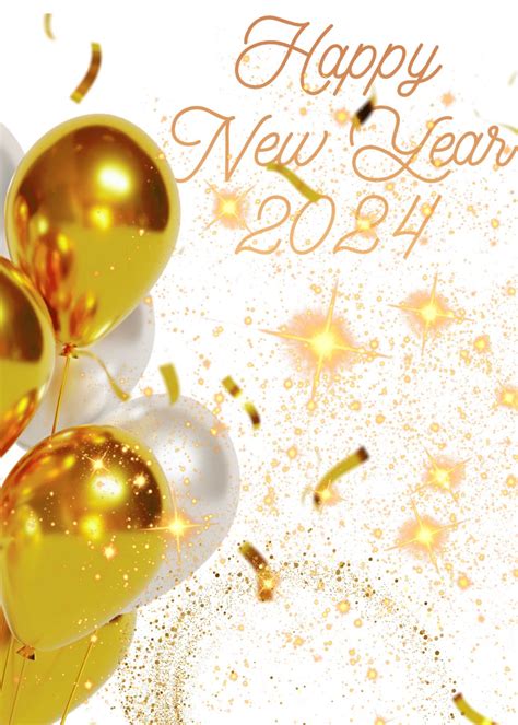 New Years Card 2024, Clean New Years Card, New Year 2024, Greetings ...
