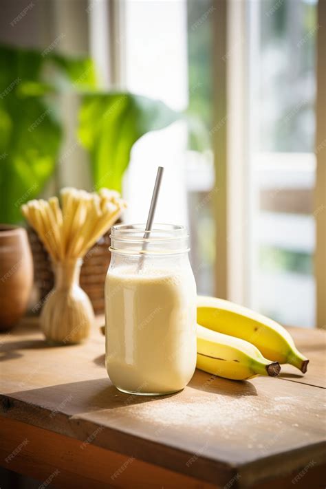 Free Photo | Delicious bananas and milk