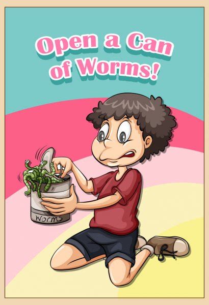 Can of worms cartoon | Cartoon Can of Worms — Stock Vector ...