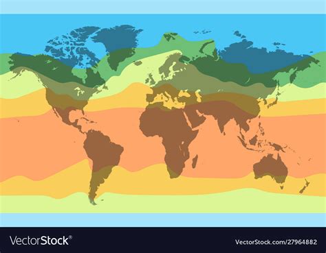 World climate temperature map detailed Royalty Free Vector