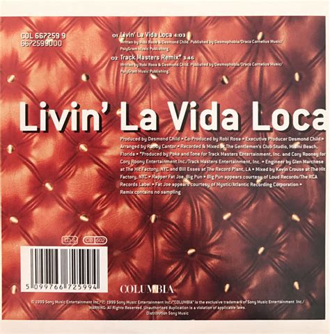 MUSICOLLECTION: RICKY MARTIN - Livin La Vida Loca - CD 2Titres - 1999