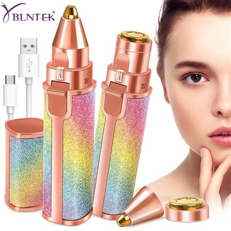 YBLNTEK Electric Eyebrow Trimmer Portable Epilator Female Body Facial ...