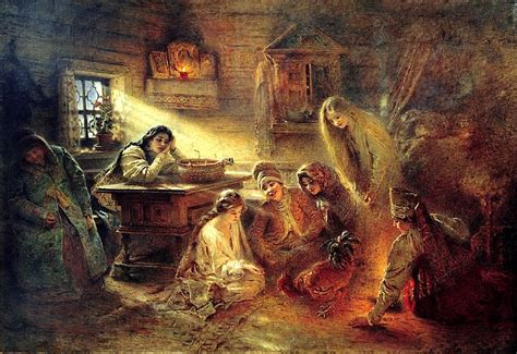 МАКОВСКИЙ Константин - Святочное гадание - (картина)
