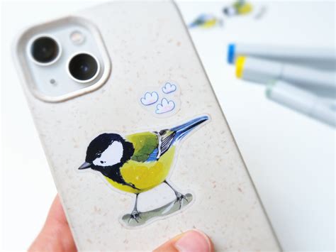 Blue Tit Great Tit Transparent Sticker Duo Bird Watcher Gift Ideas