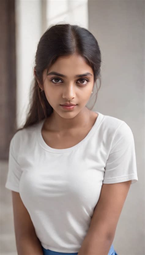 portrait   young indian school girl  year    mini skirt