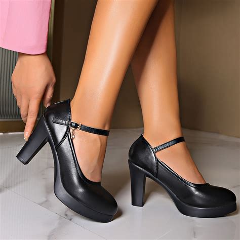Babysbule Women's High Heels, Women Pointed Toe Breathable Buckle Strap