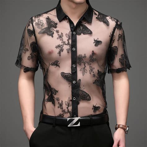 Butterfly Embroidery See-Through Shirts – FanFreakz