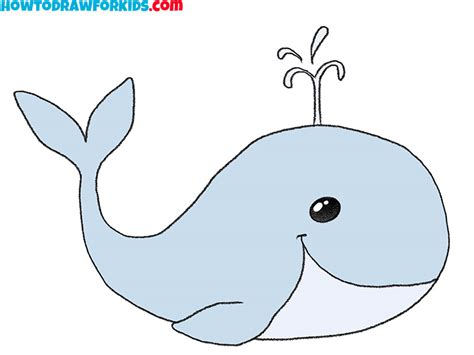 Simple Cute Whale Drawing