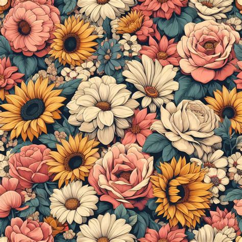 Vintage Seamless Floral Pattern Free Stock Photo - Public Domain Pictures