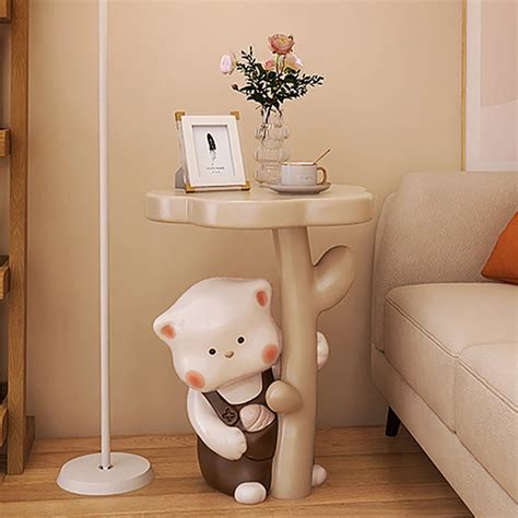 modern multi colour cat side table  flower shape tabletop resinhomary