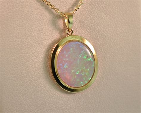 Simple Bezel Set Opal Pendant with Stunning Australian Crystal Opal ...