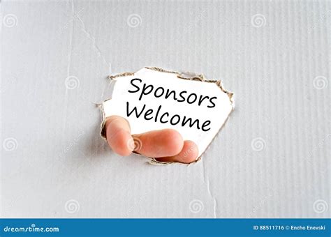 Sponsors Welcome Text Concept Stock Photo - Image of customer ...