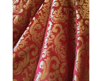 Popular items for red gold fabric on Etsy