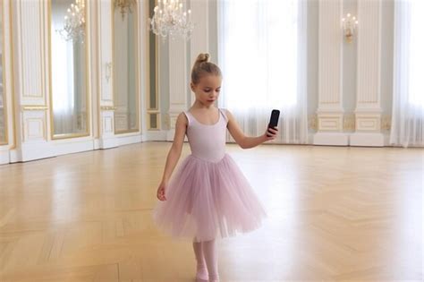 Premium Photo | Little girl doing nice dance moves filming viral ...