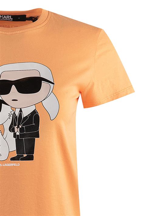 Футболка женская KARL LAGERFELD, цвет Оранжевый, состав 100% хлопок ...