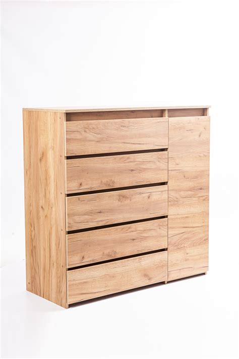Комод Letta City plus 5 ящиков 120x50x120 см ЛДСП цвет дуб крафт ...