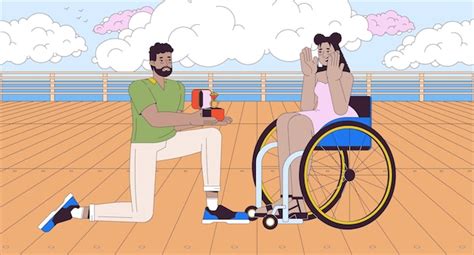 Premium Vector | Getting engaged cartoon flat illustration