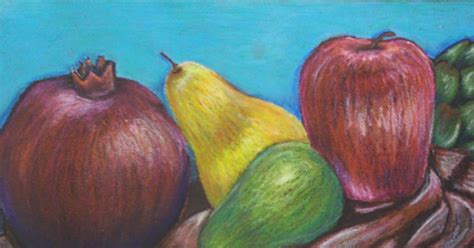 Jennifer's Art 2009-2010: Oil Pastel Fruit Still Life