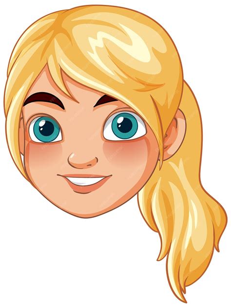 Premium Vector | Smiling Blonde Cartoon Girl
