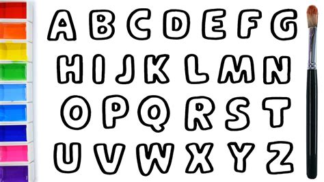 draw abc  glitter rainbow alphabet coloring warna warni