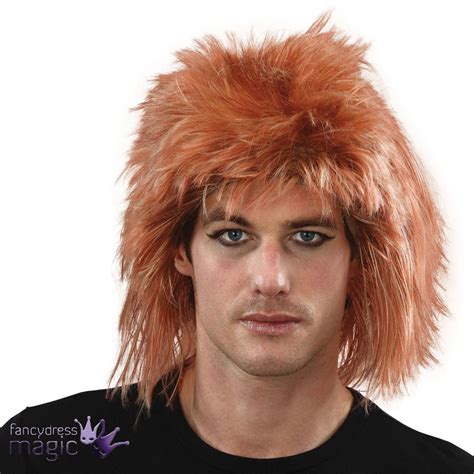 80s Mens Adult Shaggy Jon Bon Jovi Punk Rock Star Mullet Fancy Dress ...