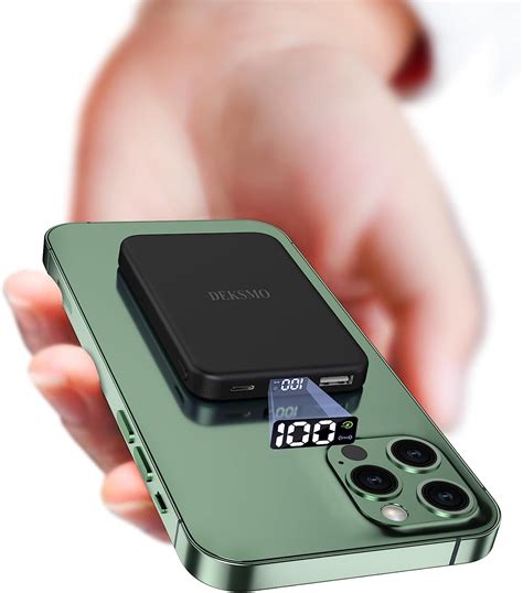 Amazon.com: DEKSMO Magnetic Power Bank for iPhone,Wireless Portable ...