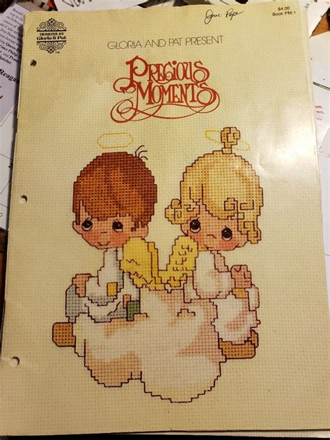 precious moments cross stitch pattern book designs  gloria  pat