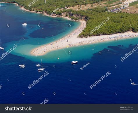 Golden Cape - Zlatni Rat At Island Brac, Croatia Aerial View Stock ...