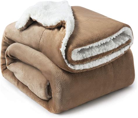 bedsure sherpa throw blanket camel twindouble size   cm
