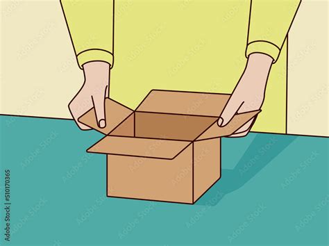 crop person opening carton box stock photo adobe stock