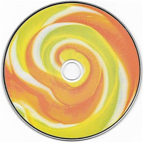 cd design  orange yellow  green swirl pattern