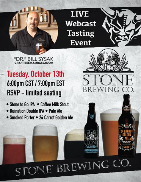 Live Webcast Stone Brewing Tasting October 13 – WineStyles Tasting Station