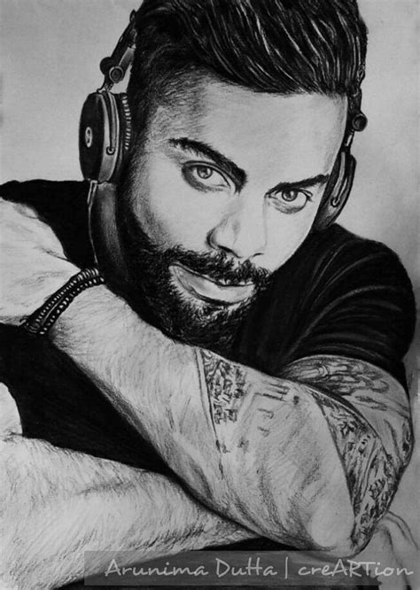 Virat Kohli charcoal sketch | Etsy